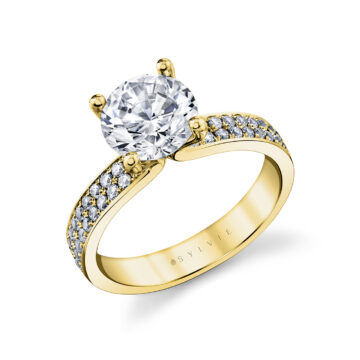 White Gold Auravie Channel Set Double Row Diamond Engagement Ring - Lacey
