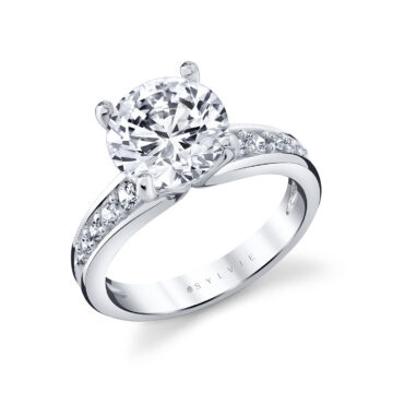 Yellow Gold Auravie Channel Set Graduated Diamond Engagement Ring - Kalla