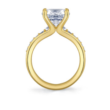 Yellow Gold Auravie Channel Set Graduated Diamond Engagement Ring - Kalla