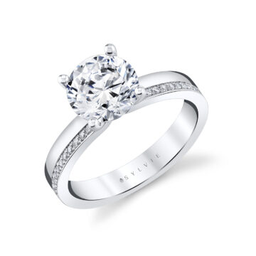 White Gold/Yellow Gold Auravie Flush Set Diamond Two Tone Engagement Ring - Reese