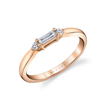 Yellow Gold Heritage Three Stone Baguette Wedding Ring