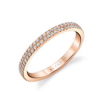 Yellow Gold Heritage Double Row Pavé Diamond Wedding Ring