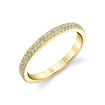 Yellow Gold Heritage Double Row Pavé Diamond Wedding Ring