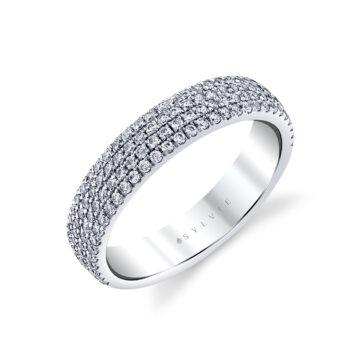 White Gold Heritage Four Row Pavé Diamond Wedding Ring