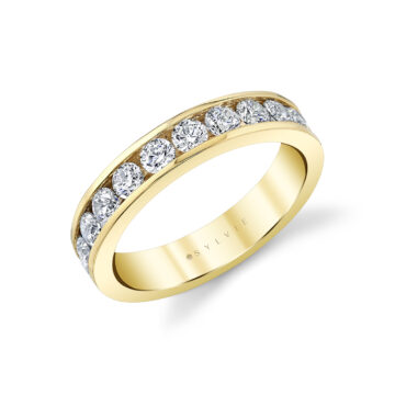 Yellow Gold Channel Set Diamond Wedding Ring
