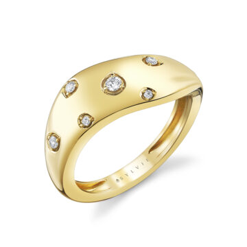 Yellow Gold Auravie Shell Shapes Diamond Ring