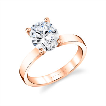 White Gold Oval Cut Flat Edge Solitaire Engagement Ring - Ember