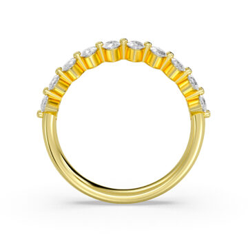 Yellow Gold Heritage Shared Prong Marquise Diamond Wedding Ring