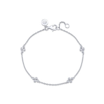 Yellow Gold Tulira Bezel Clover Station Diamond Bracelet