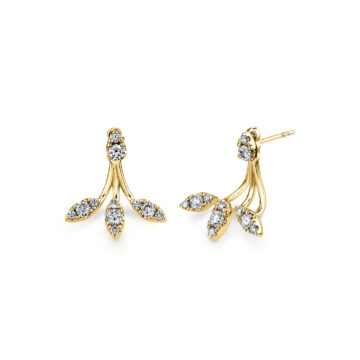 Yellow Gold Tulira Floral Diamond Earring Jackets