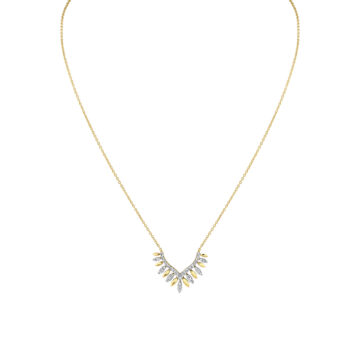 White Gold/Yellow Gold Tulira Two Tone Floral Diamond Necklace