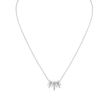 White Gold/Yellow Gold Tulira Two Tone Leaf Diamond Necklace