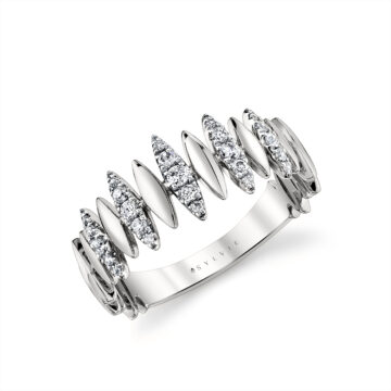 White Gold/Yellow Gold Tulira Two Tone Leaf Diamond Ring