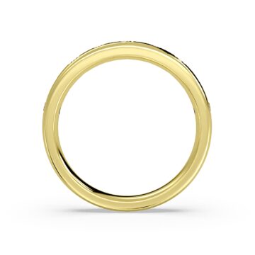 Yellow Gold Flush Set Flat Edge Diamond Wedding Ring
