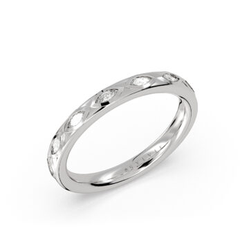 Yellow Gold Flush Set Marquise Diamond Wedding Ring