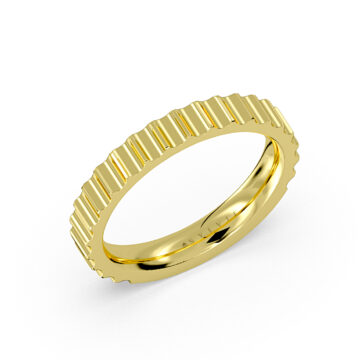 Yellow Gold Auravie Grooved Wedding Ring - Romy