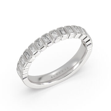 Yellow Gold Auravie Bezel Baguette Wedding Ring - Lilah