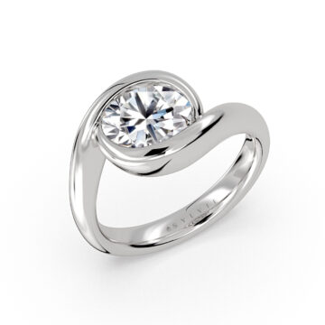 Yellow Gold Auravie East to West Oval Cut Bypass Engagement Ring - Lyric