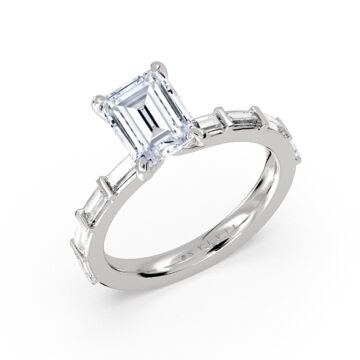 Yellow Gold Auravie Bezel Baguette Engagement Ring - Rayna