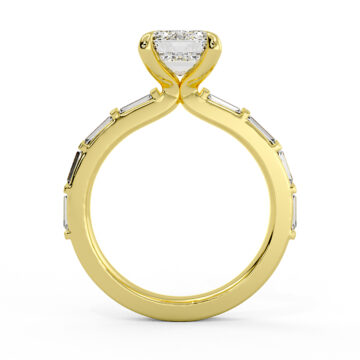 Yellow Gold Auravie Bezel Baguette Engagement Ring - Rayna