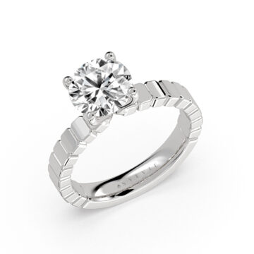 Yellow Gold Auravie Panel Solitaire Engagement Ring - Scout
