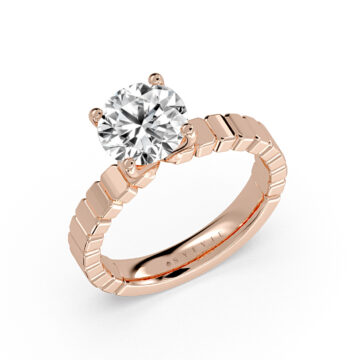 Yellow Gold Auravie Panel Solitaire Engagement Ring - Scout