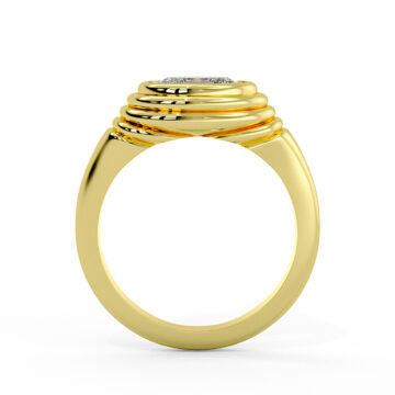 Yellow Gold Auravie Ripple Bezel Solitaire Engagement Ring - Stevie