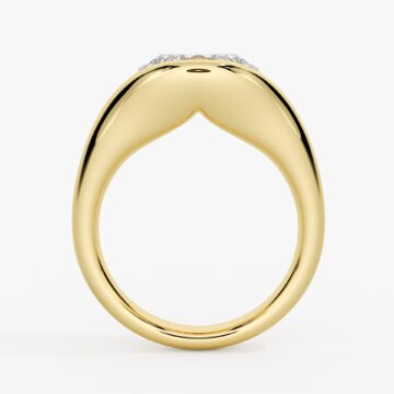 Yellow Gold Shell Auranova Oval Cut Half Bezel Soltaire Engagement Ring - Penny