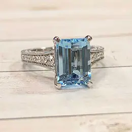 diamond ring with sapphire