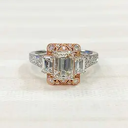 ring with emerald cut diamonds