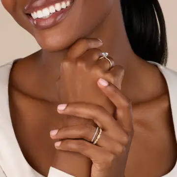 White Gold Vintage Inspired Stackable Wedding Band - Talia