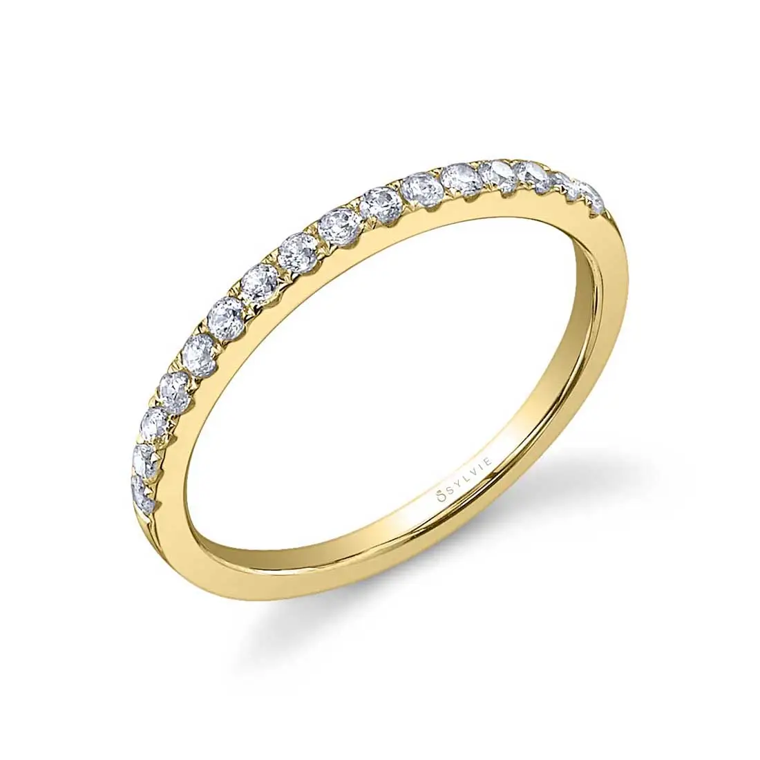 classic wedding band in yellow gold