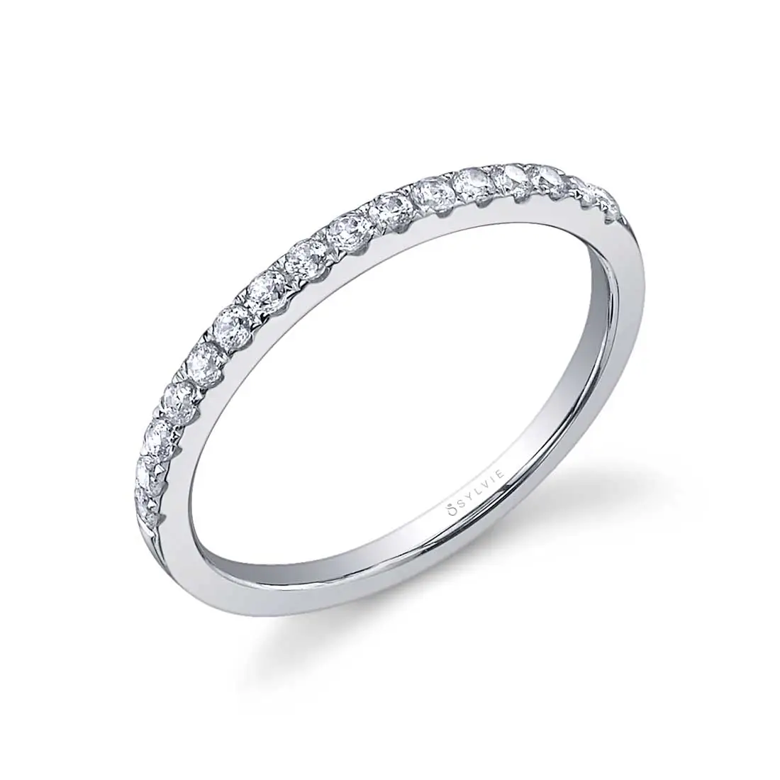 classic wedding band in white gold