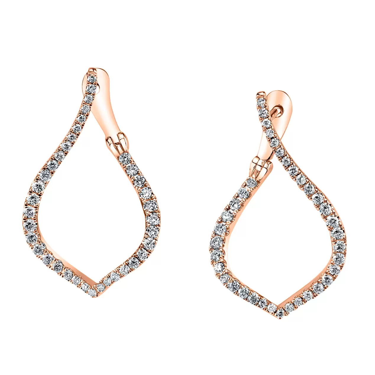 White Gold Modern Diamond Hoop Earrings - Lifestyle Image - Lifestyle Image