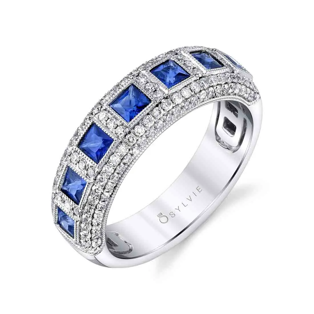 Blue Sapphire and Diamond Ring