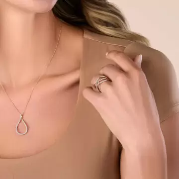 White Gold Free Form Diamond Ring