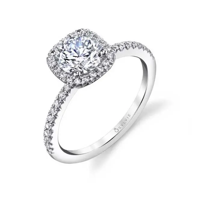 Round Cut Classic Halo Engagement Ring - Camilla