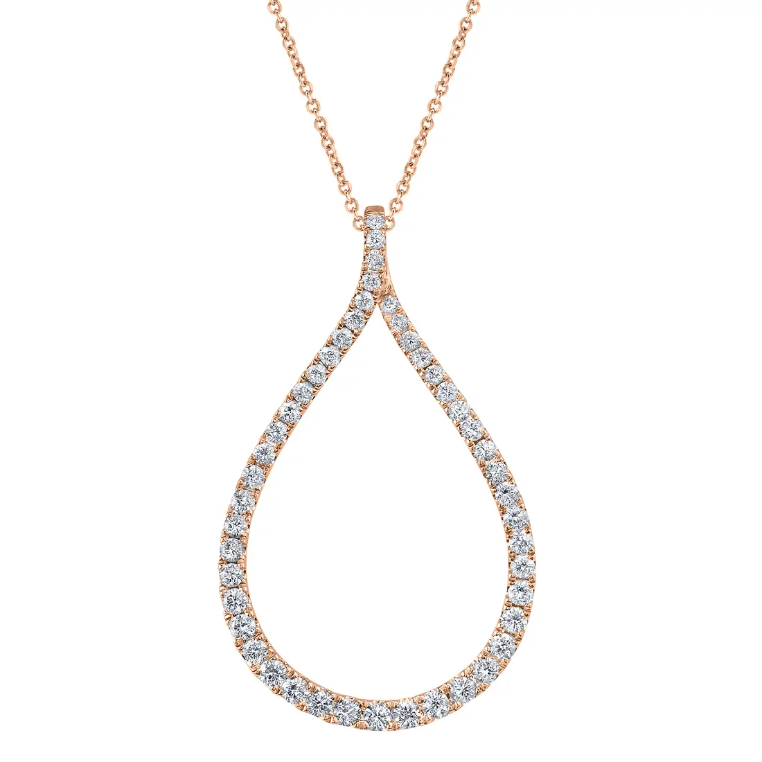 White Gold Diamond Hoop Pendant - 1.27 Carats - Lifestyle Image - Lifestyle Image
