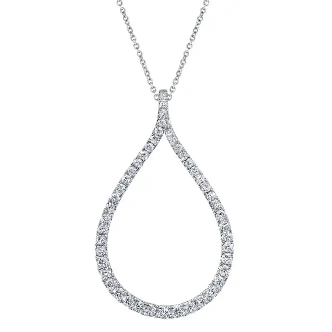 Teardrop Diamond Necklace Yellow Gold PD656 YG