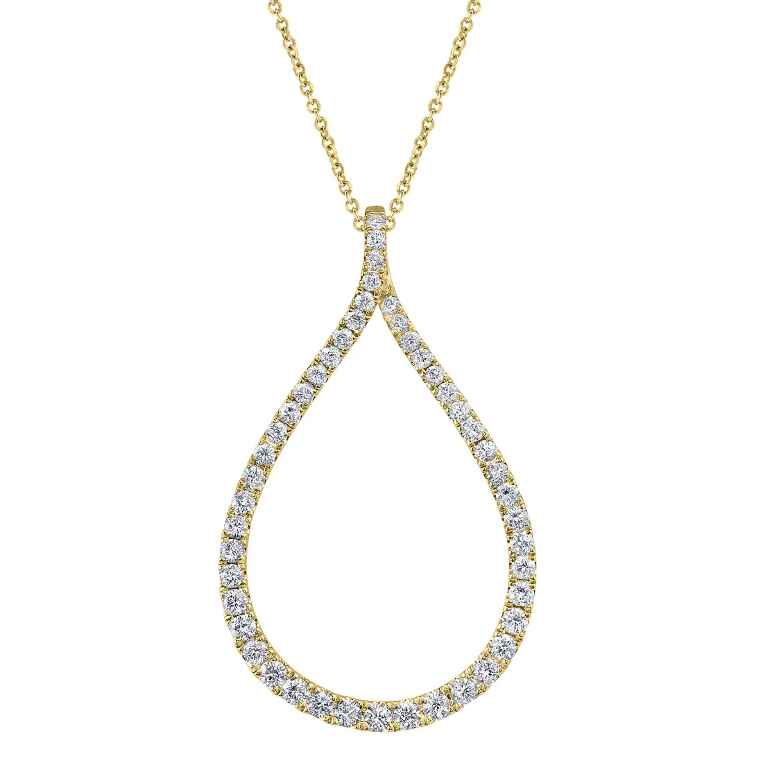 Diamond Hoop Pendant in Yellow Gold