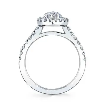 White Gold Marquise Cut Classic Halo Engagement Ring - Jacalyn
