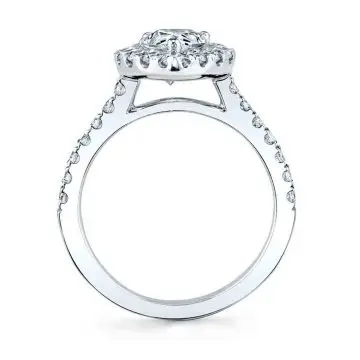 White Gold Pear Shaped Classic Halo Engagement Ring - Jacalyn