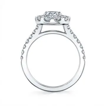 White Gold Oval Cut Classic Halo Engagement Ring - Olivia