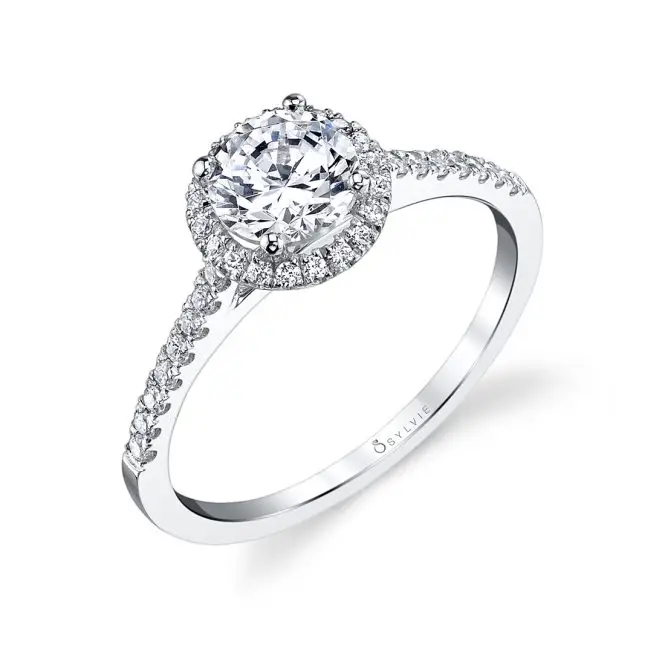 Profile Image of a Round Halo Engagement Ring