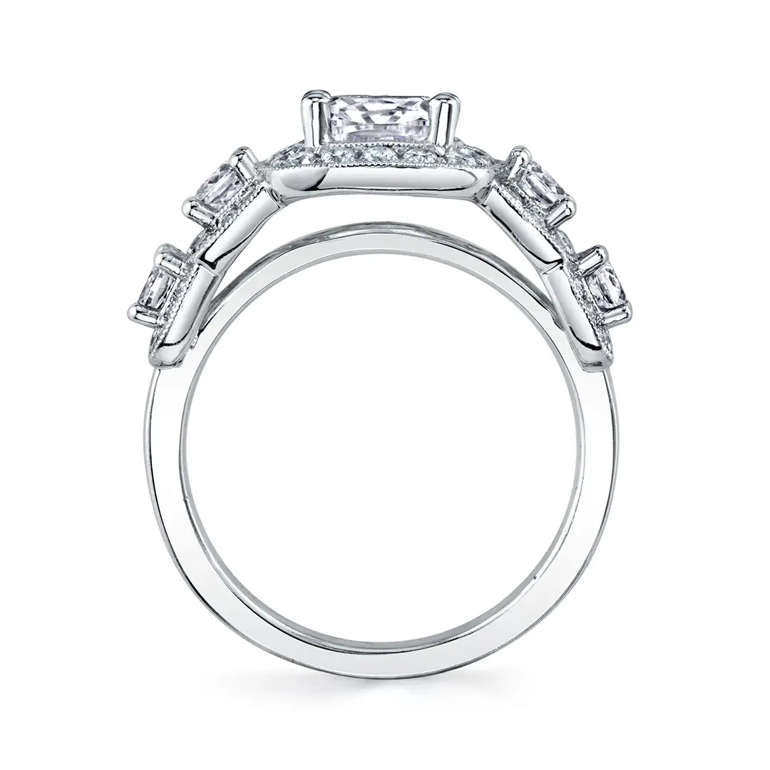 Profile Image of a Vintage Inspired 5 Stone Engagement Ring