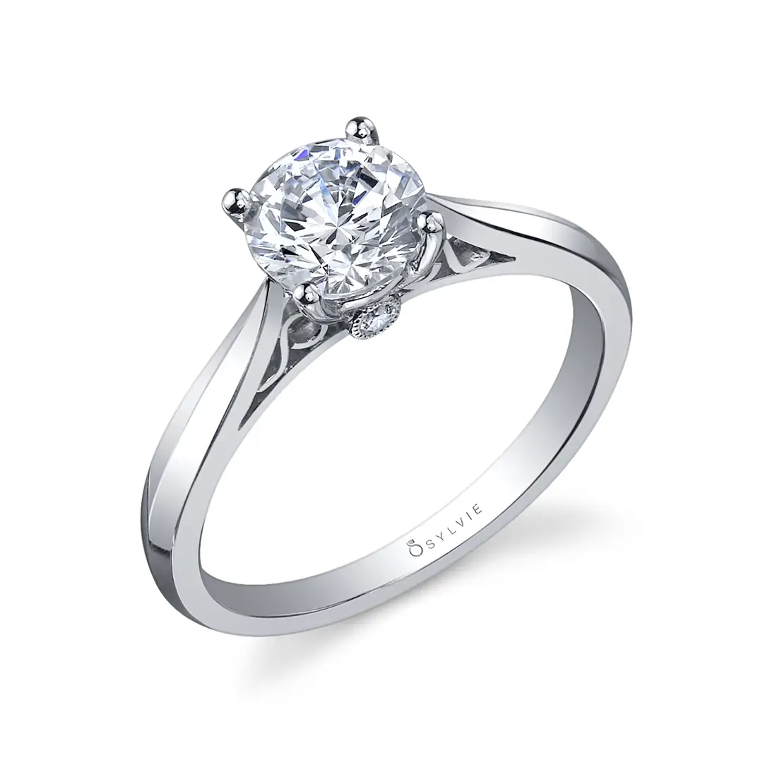 Round Cut High Polish Solitaire Engagement Ring Carina Sylvie