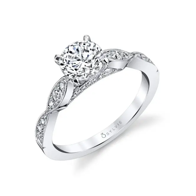Round Cut Stackable Engagement Ring