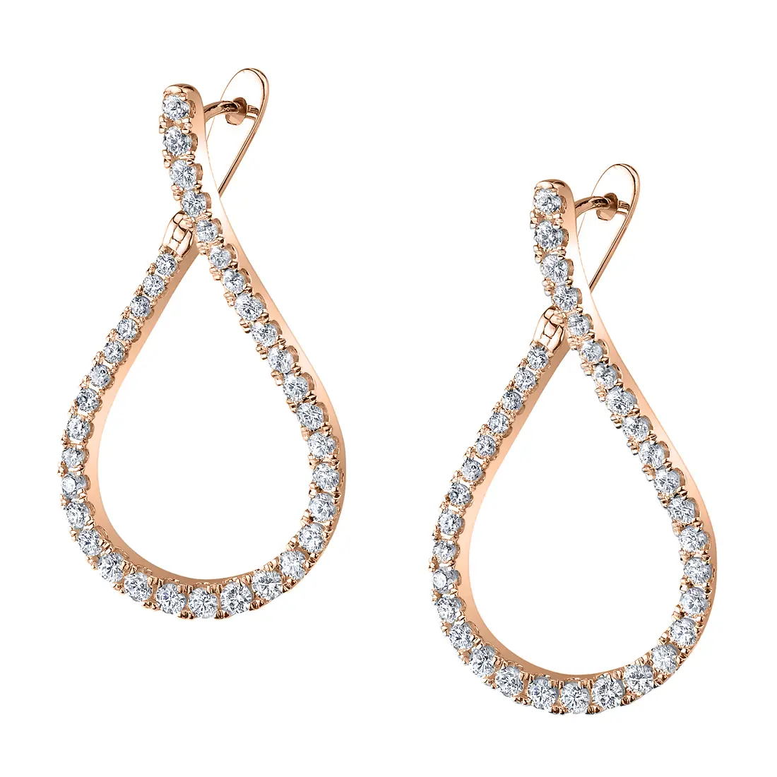 White Gold Modern Diamond Hoop Earrings - 1.5 Carat - Lifestyle Image - Lifestyle Image