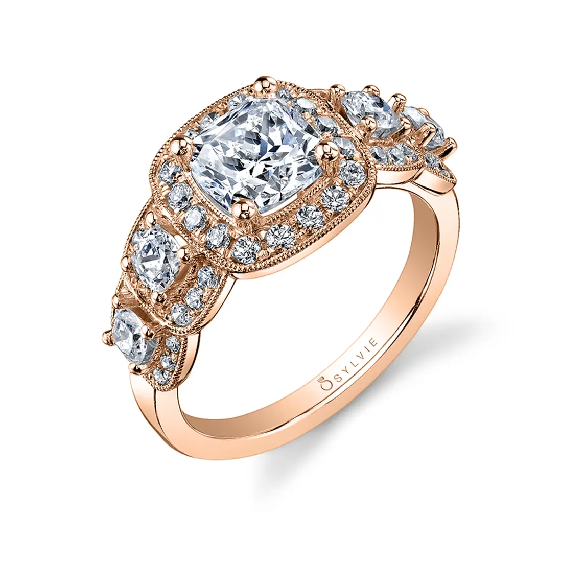 Vintage Inspired 5 Stone Engagement Ring