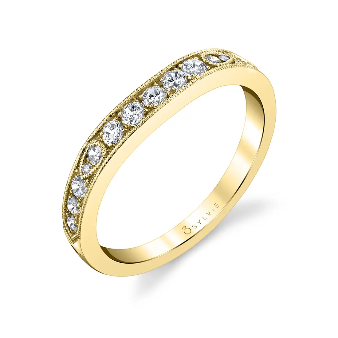 White Gold Milgrain Diamond Wedding Ring - Chereen - Lifestyle Image - Lifestyle Image